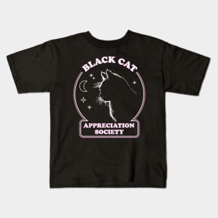 Black Cat Appreciation Society - Retro Witch Halloween Costume Kids T-Shirt